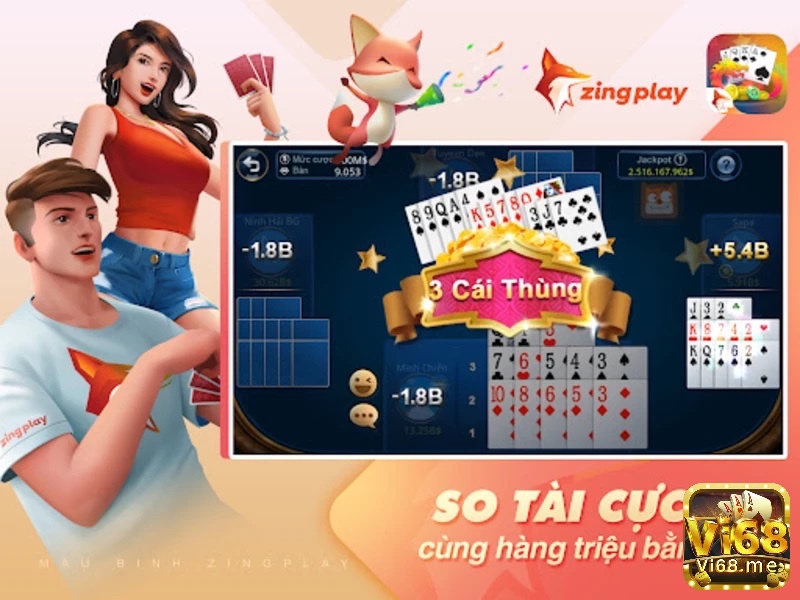 Màn hình game mậu binh ZingPlay PC với đồ hoạ siêu đẹp và dễ hiểu.