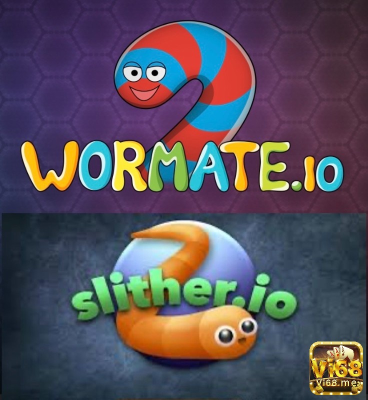 So sánh 2 game rắn Slither io và Wormate io