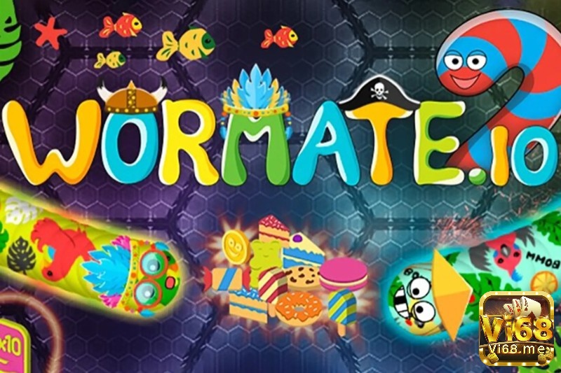 Game con rắn Wormate io với lối chơi đơn giản nhưng cạnh tranh gay gắt trong thế giới kẹo ngọt