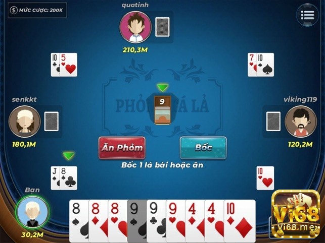 Khi chơi game phòm đổi thưởng bạn nên chọn quân bài rác lớn để đánh trước